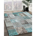 Machine Washable Contemporary Grayish Turquoise Green Rug in a Family Room, wshcon2885