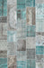 Contemporary Grayish Turquoise Green Patchwork Rug, con2885