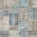 Square Contemporary Sage Green Patchwork Rug, con2886