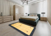 Contemporary Bold Yellow Solid Rug in a Bedroom, con2888