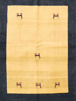 Contemporary Bold Yellow Solid Rug, con2888