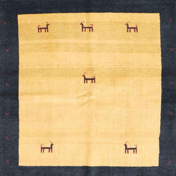 Sideview of Machine Washable Contemporary Yellow Rug, wshcon2888