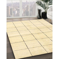 Contemporary Brown Gold Solid Rug, con2889