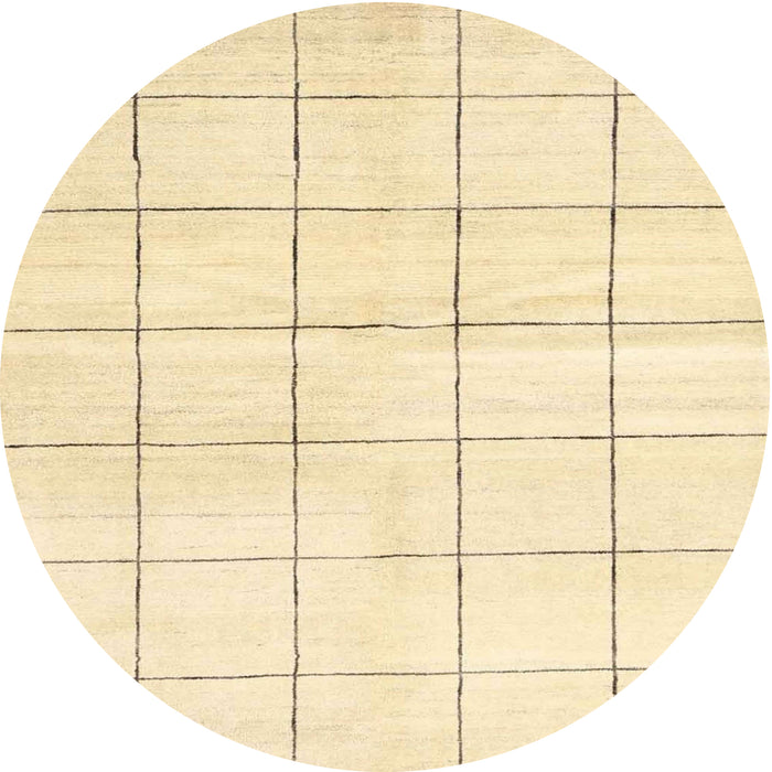 Sideview of Contemporary Brown Gold Solid Rug, con2889