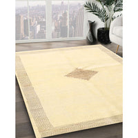 Contemporary Khaki Gold Solid Rug, con2891