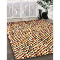 Contemporary Dark Sienna Brown Modern Rug, con2892