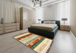 Contemporary Sienna Brown Modern Rug in a Bedroom, con2893