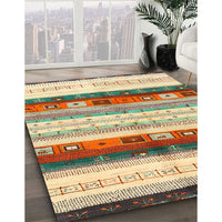 Contemporary Sienna Brown Modern Rug, con2893