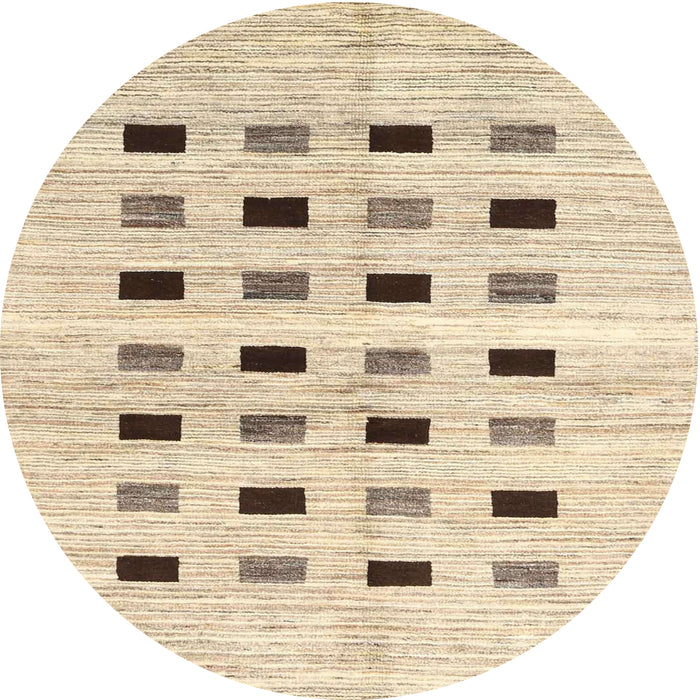 Sideview of Contemporary Golden Blonde Gold Solid Rug, con2894