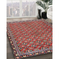 Contemporary Orange Salmon Pink Modern Rug, con2896