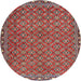 Sideview of Contemporary Orange Salmon Pink Modern Rug, con2896