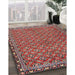 Contemporary Orange Salmon Pink Modern Rug in Family Room, con2896