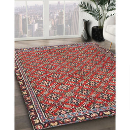 Machine Washable Contemporary Orange Salmon Pink Rug in a Family Room, wshcon2896