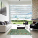 Square Machine Washable Contemporary Green Rug in a Living Room, wshcon2897