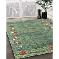 Contemporary Green Modern Rug, con2897