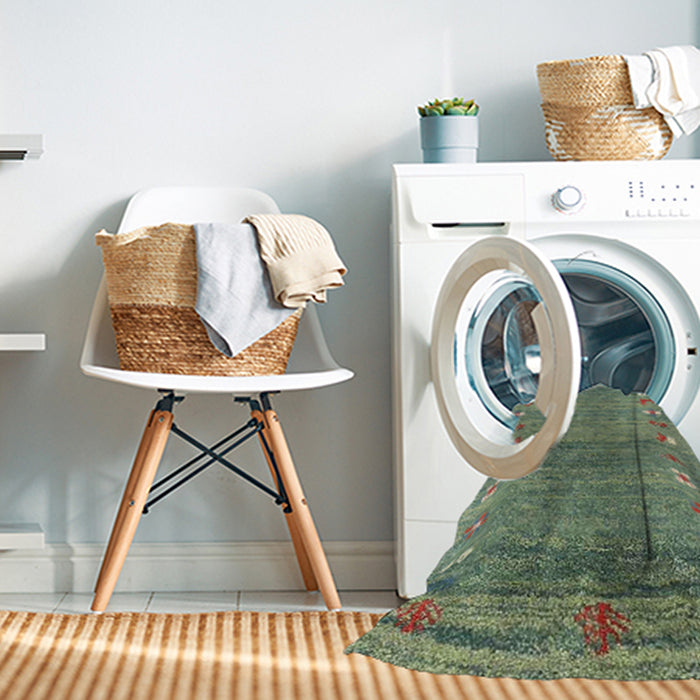 Machine Washable Contemporary Green Rug in a Washing Machine, wshcon2897