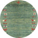 Sideview of Contemporary Green Modern Rug, con2897