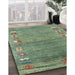 Contemporary Green Modern Rug in Family Room, con2897