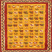 Square Contemporary Orange Modern Rug, con2898