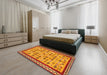 Machine Washable Contemporary Orange Rug in a Bedroom, wshcon2898