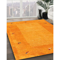 Contemporary Dark Orange Modern Rug, con2899