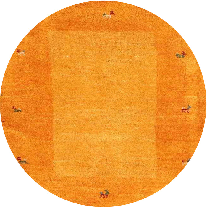 Sideview of Contemporary Dark Orange Modern Rug, con2899