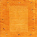 Square Contemporary Dark Orange Modern Rug, con2899