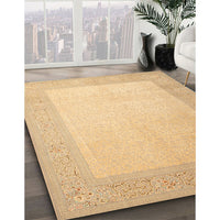 Contemporary Chrome Gold Yellow Modern Rug, con289