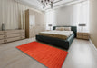 Contemporary Neon Red Modern Rug in a Bedroom, con28