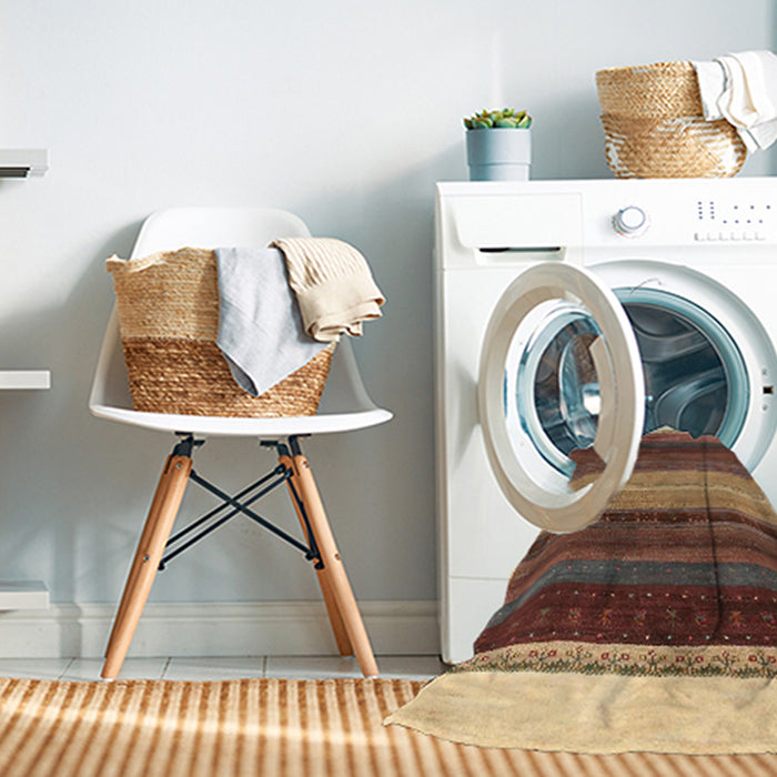 Machine Washable Contemporary Dark Sienna Brown Rug in a Washing Machine, wshcon2900