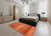 Machine Washable Contemporary Neon Orange Rug in a Bedroom, wshcon2901