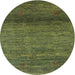 Sideview of Contemporary Army Green Modern Rug, con2902