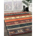 Machine Washable Contemporary Brown Red Rug in a Family Room, wshcon2905