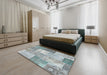 Machine Washable Contemporary Slate Gray Rug in a Bedroom, wshcon2907