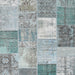 Square Contemporary Slate Gray Patchwork Rug, con2907