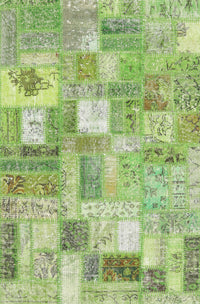 Machine Washable Contemporary Green Rug, wshcon2908