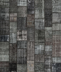 Contemporary Granite Gray Patchwork Rug, con2909
