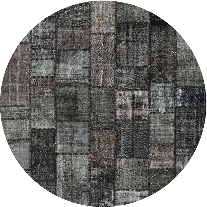Square Machine Washable Contemporary Granite Gray Rug, wshcon2909