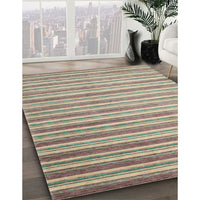 Contemporary Dark Almond Brown Modern Rug, con290