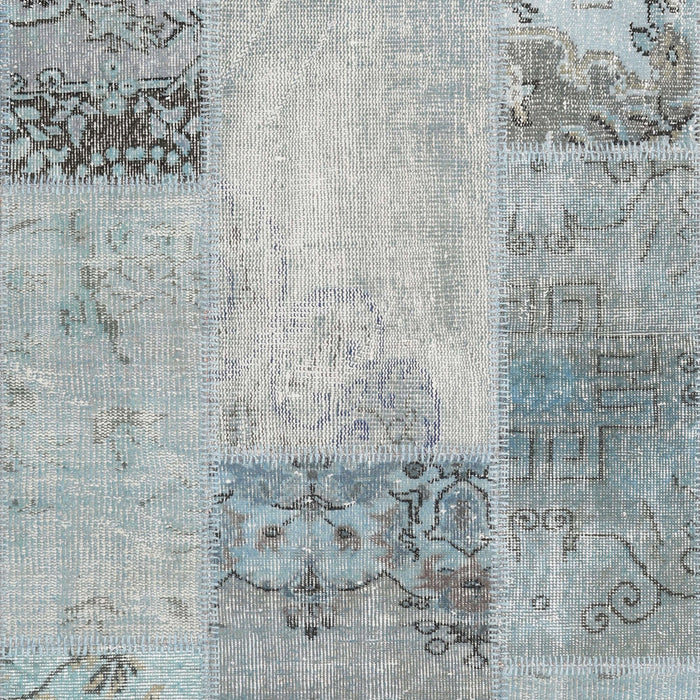 Contemporary Slate Gray Patchwork Rug, con2911