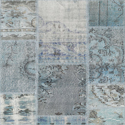 Sideview of Machine Washable Contemporary Grayish Turquoise Green Rug, wshcon2912