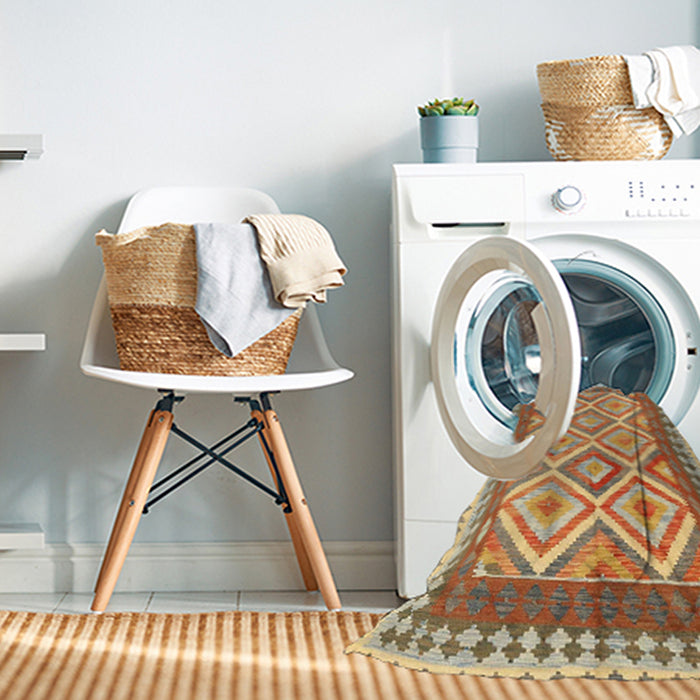 Machine Washable Contemporary Red Rug in a Washing Machine, wshcon2916