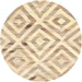 Sideview of Contemporary Khaki Gold Southwestern Rug, con2918