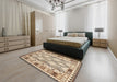 Machine Washable Contemporary Brown Rug in a Bedroom, wshcon2919