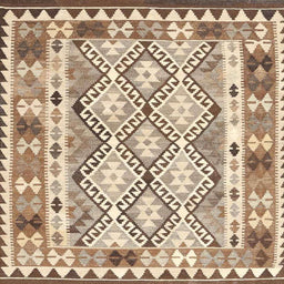 Square Contemporary Brown Southwestern Rug, con2919
