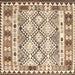 Square Contemporary Brown Southwestern Rug, con2919