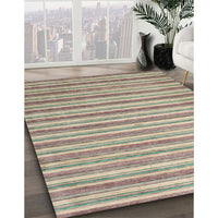 Contemporary Dark Almond Brown Modern Rug, con291