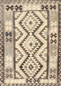 Machine Washable Contemporary Dark Almond Brown Rug, wshcon2920