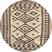 Sideview of Contemporary Reddish Brown Southwestern Rug, con2921