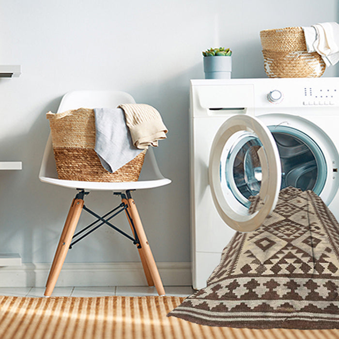 Machine Washable Contemporary Sepia Brown Rug in a Washing Machine, wshcon2921